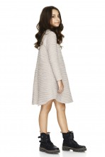 Beige Cotton Ribbed Dress